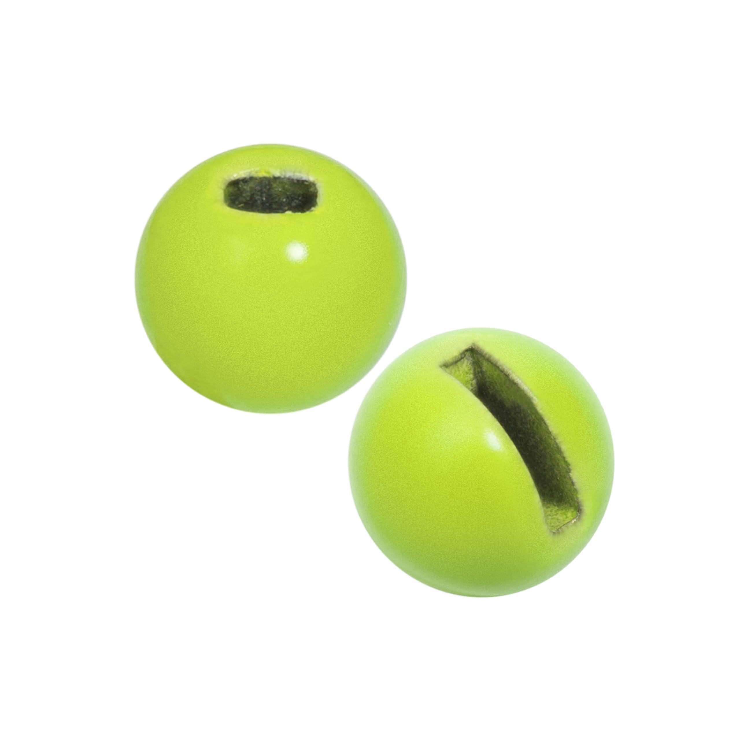 Temorah 35 Colors 2.0-6.4mm Slotted Tungsten Beads for Fly Tying (Chartreuse, 6.4mm(1/4'') 25PCS)