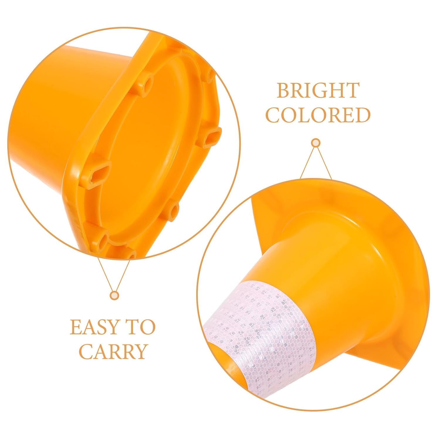 Garneck 3pcs 3pcs Safety Traffic Cones with Reflective Collar Compact Stackable Traffic Control Equipment for Construction Parking and Road Warning in Caution Color