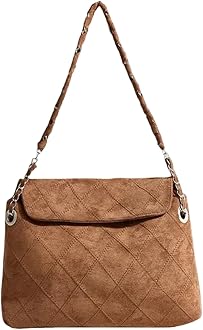 Suede Tote Bag for Women, Womens Purse Slouchy Hobo Handbag Brown Retro Top Handle Bag, Fashion Shoulder Satchel Work Bags