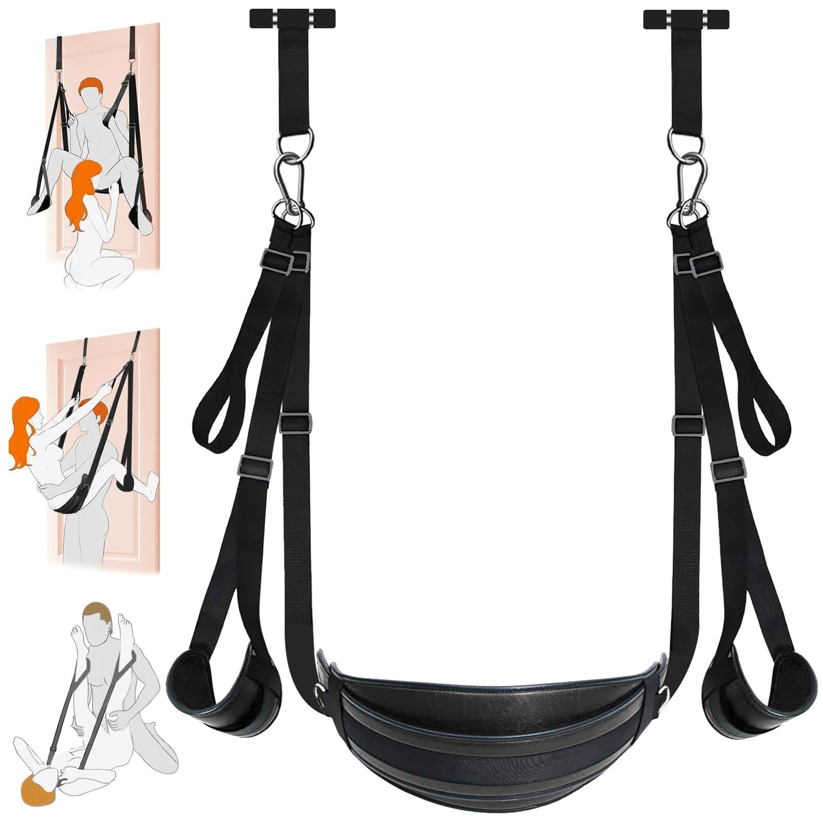 Manette per Coppia Manette Sexishop Manette Sexyshop Sexytoysys Donna Coppia Giochi per Coppie Giochi Erotitici Sexy per Coppie Altalena Sospesa Regolabile Pelle Nere