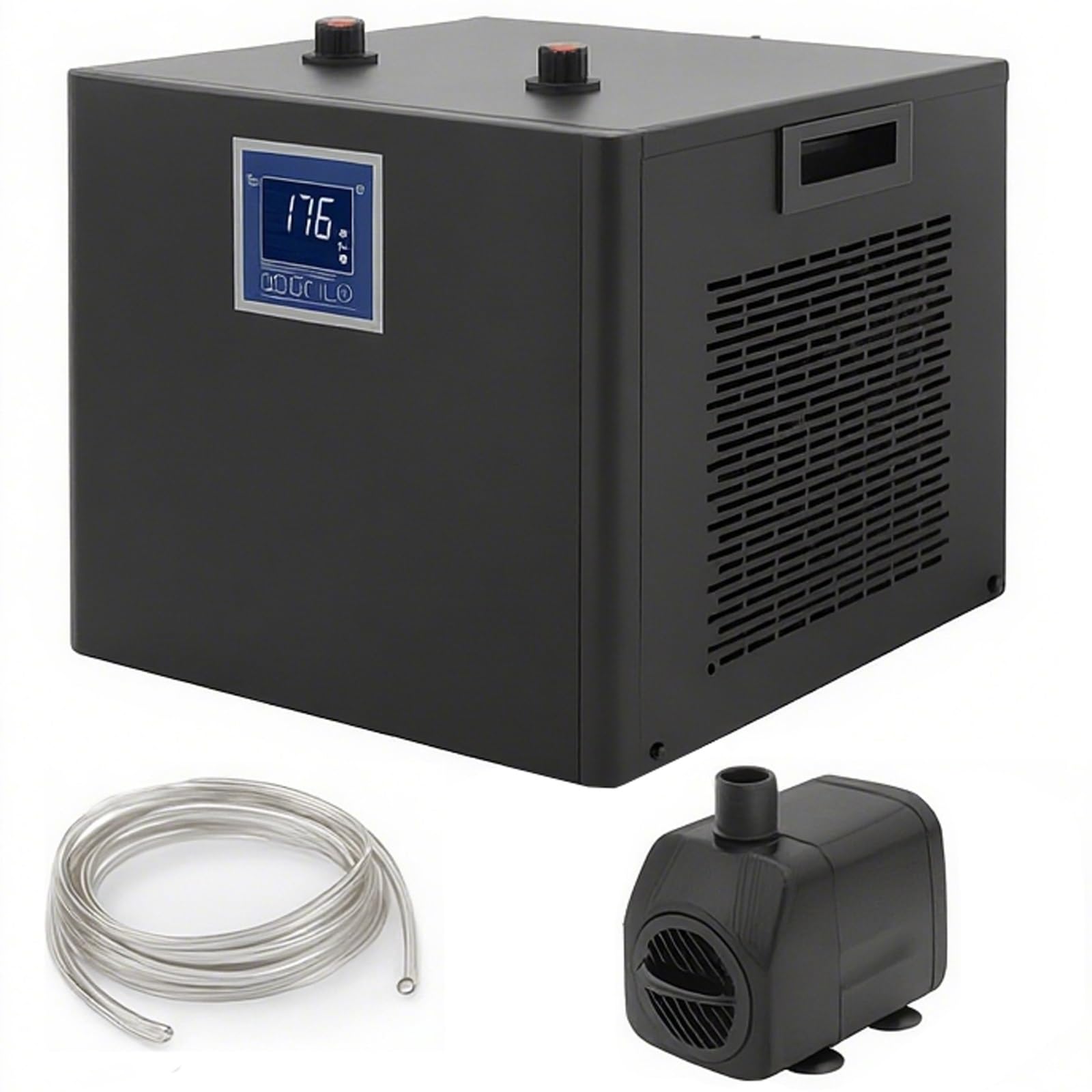 Eiwitany Low Noise Compressor Aquarium Chiller with LED Display & Remote Control, Cooling Machine for Fresh/Saltwater Tanks and Hydroponics (500L)