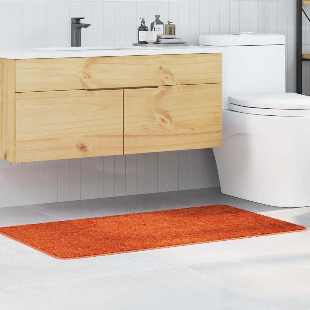 Rutschfeste Badmatte Orange 70 x 120 cm PP mit Latex-Rückseite für Sicherheit Komfort und modernes Design, ideal für Badezimmer, Duschen, WC und Gästebad, langlebig