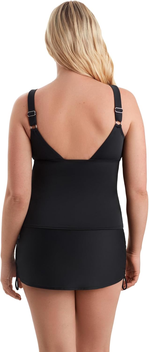 Mimi Flamingo Shape Solver Sport Women's Swimwear Glazed Skin Scoopneck Tankini Top Separate - Image 3