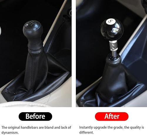 Miniatura 6 de AUCELI Pomo de palanca de cambios para automóvil, engranaje manual No.8 tipo bola de billar, perilla de palanca de cambios de coche, perilla de