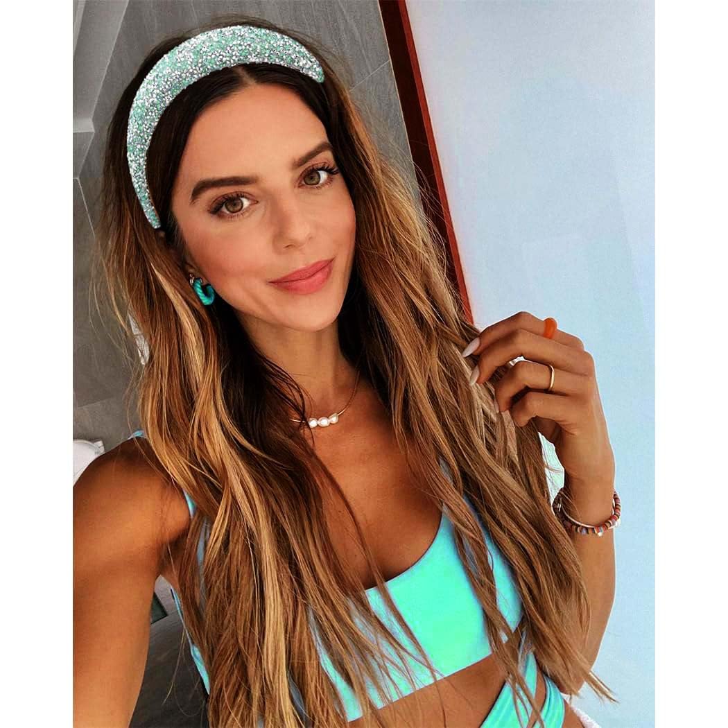 Amazon.com : Sinalty Rhinestone Wide Headbands Bling Crystal  display picture 3