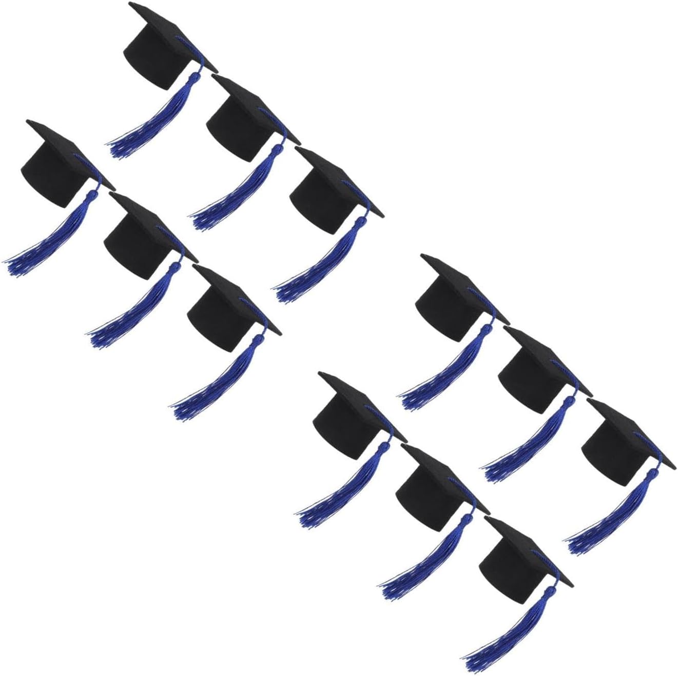 12 Pcs Doctor Hat Decoration Wine Graduation Cap Decorating Mini Doctoral Cap Small Miniature Congrats Dark Party Shape Graduation Cap Decorations Graduation Cap Topper Items Blue