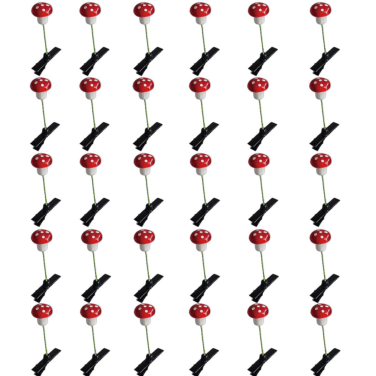 YO-yiHHG 30PCS Cute Mushroom Sprout Flower Hair Clips - Red - For Women Girls Creative Headwear Hair Accessories