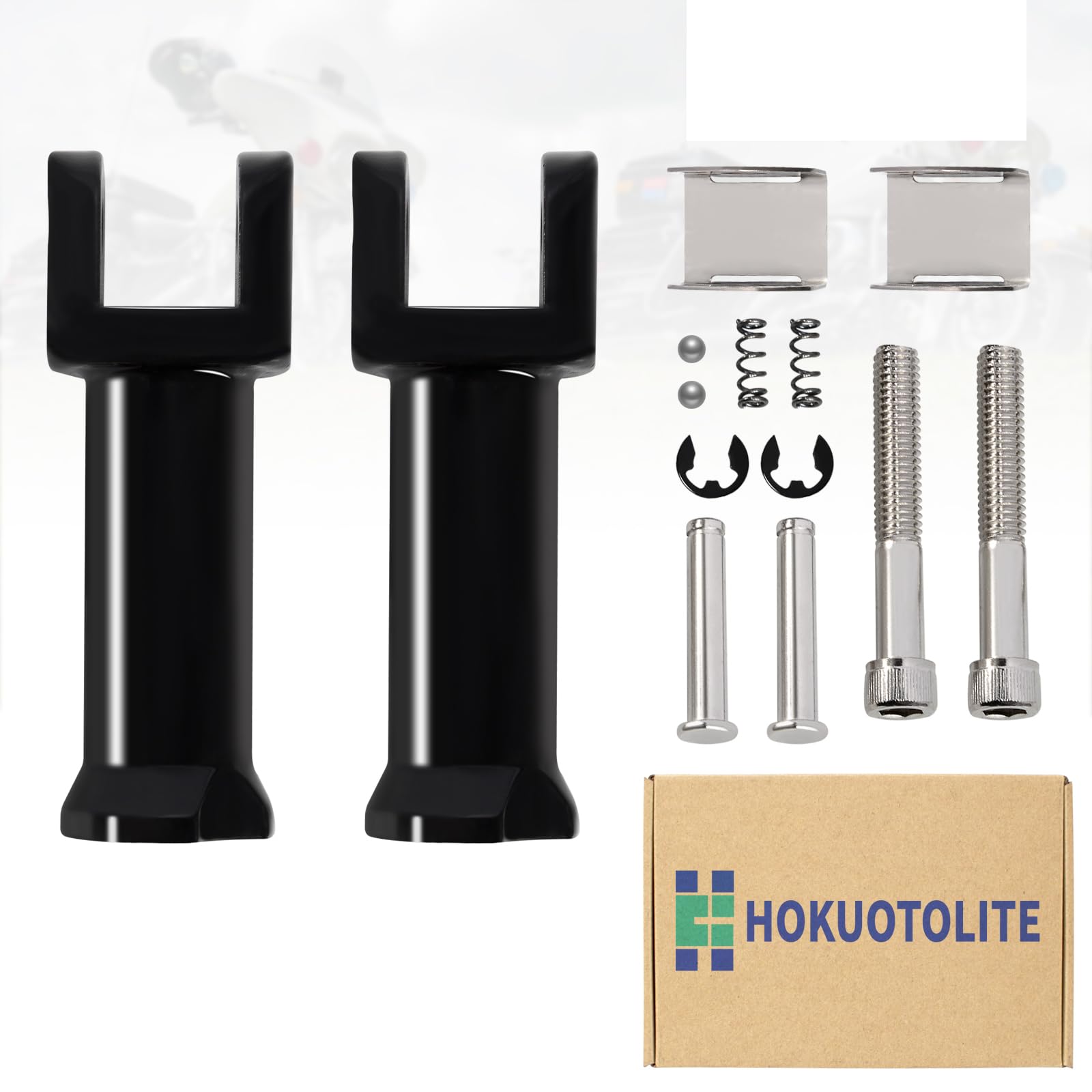 Kit di montaggio per pedane passeggero per modelli Harley Softail Deluxe Fat Boy Heritage Sport Glide Softail Slim Street Bob Breakout Low Rider 2018-dopo, nero lucido