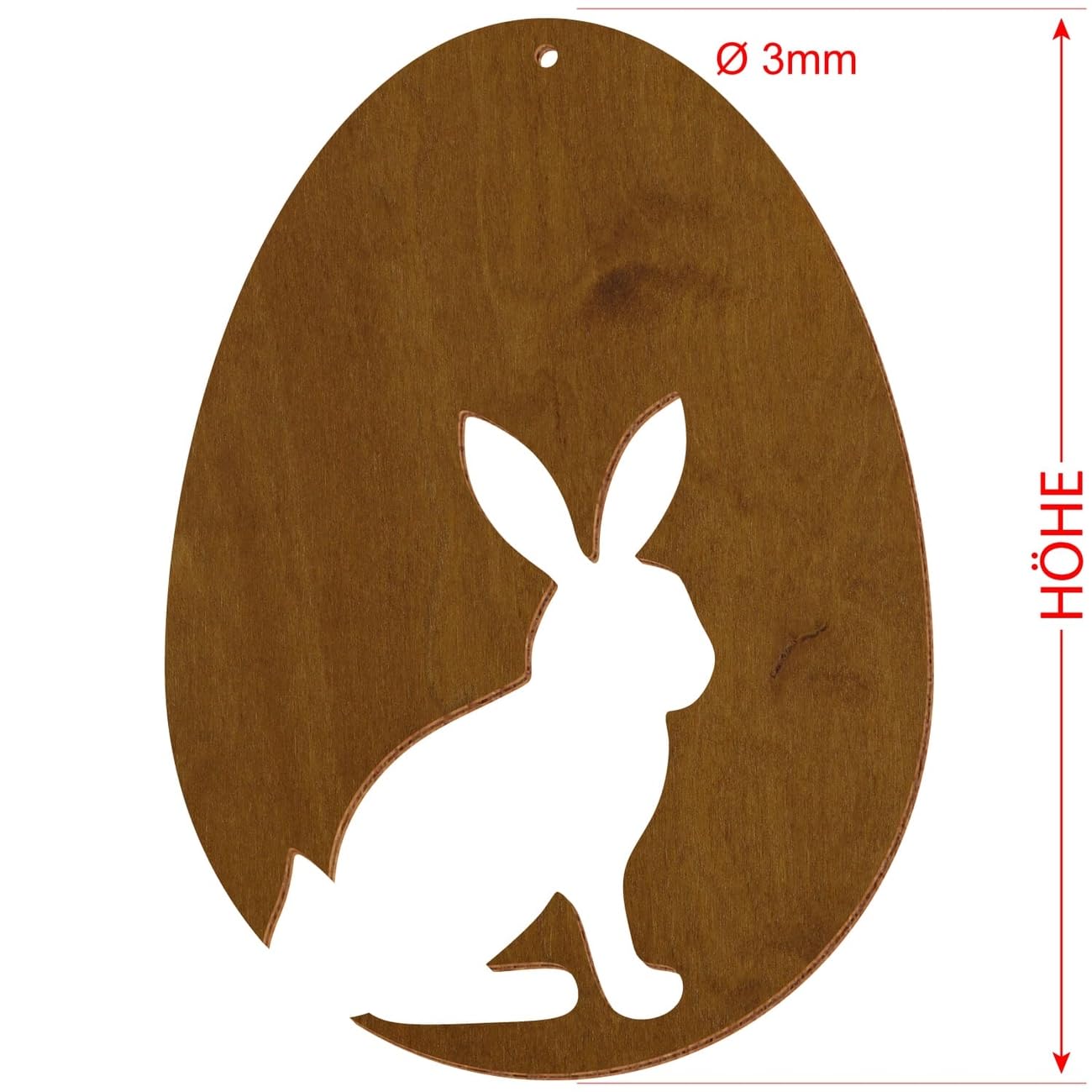 Uova di Pasqua in legno colorato V2 – Teak – Decorazione per Pasqua, motivo uova di Pasqua, motivo 7, altezza (dimensione): 46 cm di altezza