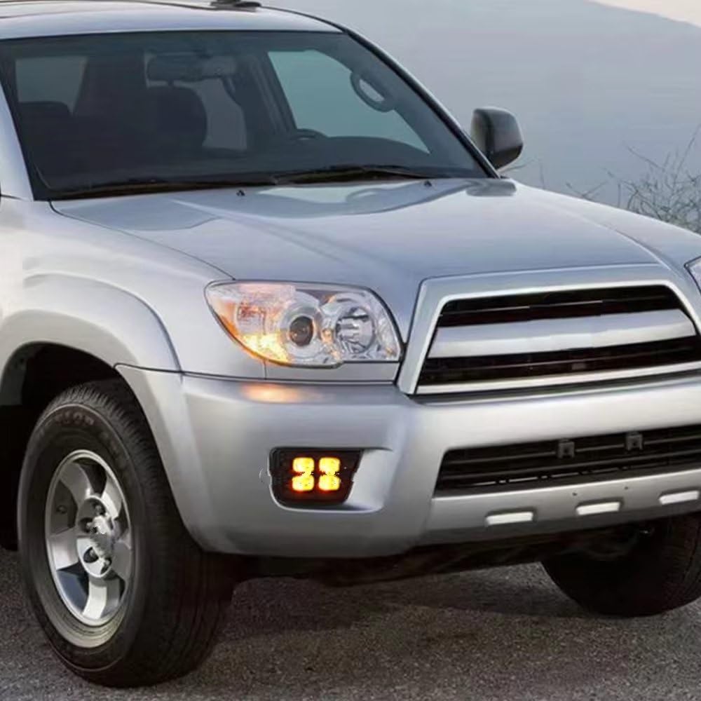 Conjunto Faros Antiniebla 2 Uds Para Toyota Para 4Runner N21 2006 - 2009 Luces Diurnas LED DRL Para Coche Con Indicadores De Señal De Giro Luz Diurna Antiniebla Antiniebla Delantero(White and Yellow)