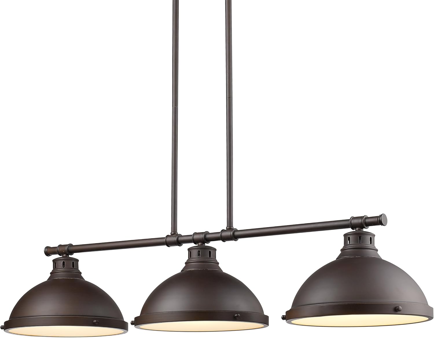 Golden Lighting 3602-3LP RBZ Duncan Linear Pendant, Rubbed Bronze with Rubbed Bronze Shades