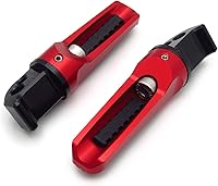 Vista 4 de HongK - Juego de estriberas ajustables traseras rojas para pedal de pasajero compatibles con YZF TMAX XMAX N-MAX FZ1/FZ6 XJR1300/1200