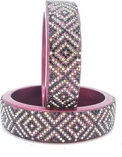 Jaipur Green Lac Bangles Set of 2 | Glitter Lakh Chudi with Stone Work | Traditional Ethnic Bangles for Women Price In India