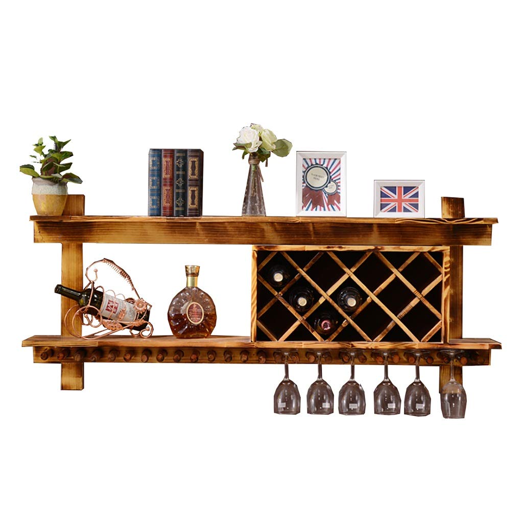 Étagère à vin murale avec porte-verre pour des apéritifs réussis