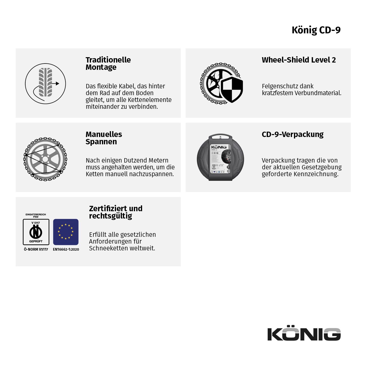 KÖNIG CD-9 104B - Schneeketten