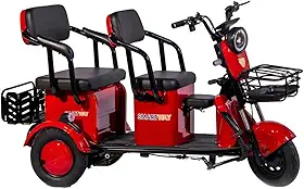 Triciclo Elétrico De Carga Ou 2 Pessoas 800w Com Bagageiro
