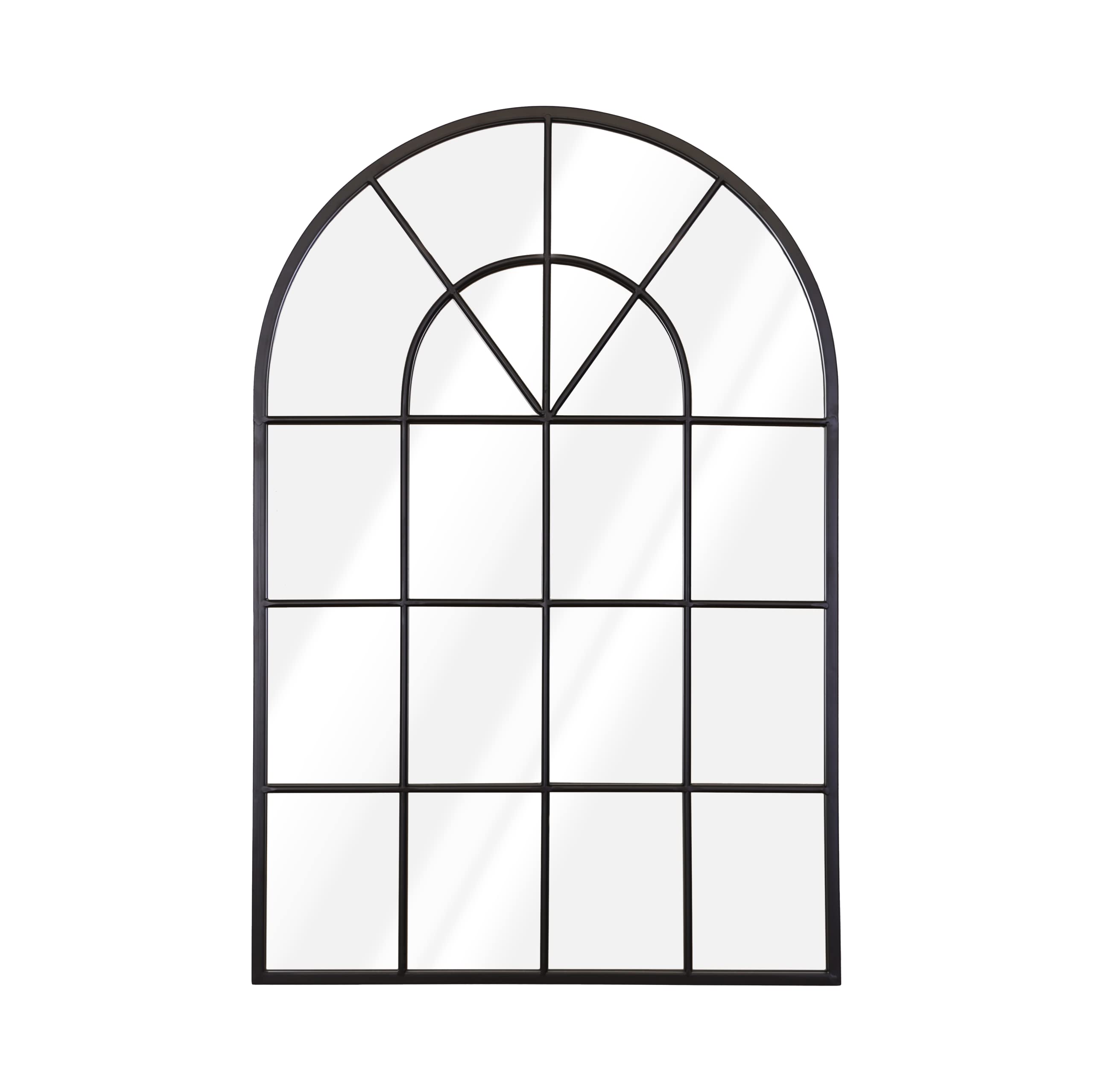 Select Mirrors Stamford Metal Window Wall Mirror 60 x 90cm (Black Matt)