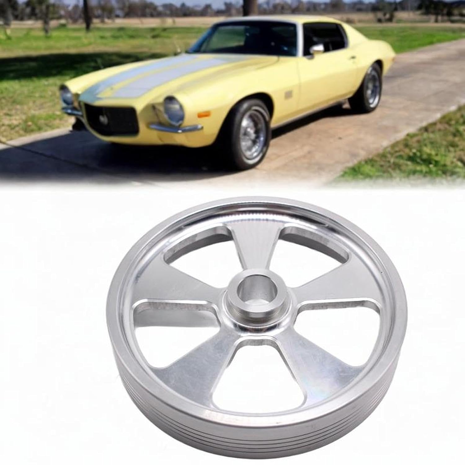 Power Steering Pump Pulley Replacement for Camaro 1993-1997, Easy Installation Stable Performance Automotive Part- Silver