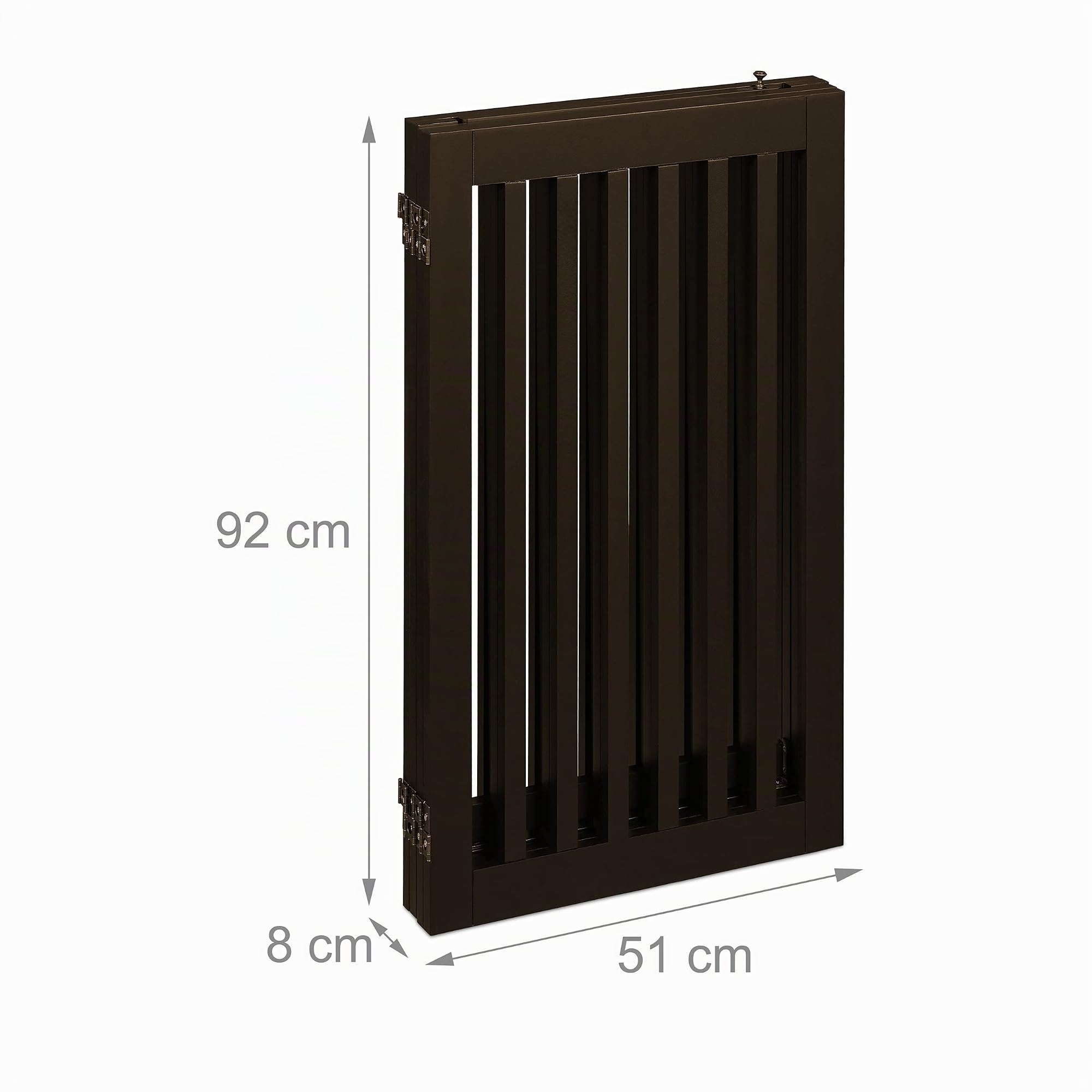 Relaxdays Barrière de sécurité Non Fixe, Porte, Pliable, Pieds, H x L : 92 x 207 cm, pour Chiens, Marron