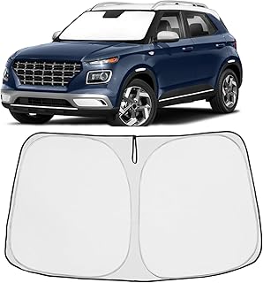 Proadsy 2025 Upgrade Windshield Sun Shade Custom Fit 2020-2023 2024 2025 Hyundai Venue Foldable Front Sunshade Protector Sun Visor Blocks UV Rays Keep Car Cooler