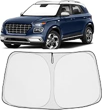 Proadsy 2025 Upgrade Windshield Sun Shade Custom Fit 2020-2023 2024 2025 Hyundai Venue Foldable Front Sunshade Protector Sun Visor Blocks UV Rays Keep Car Cooler