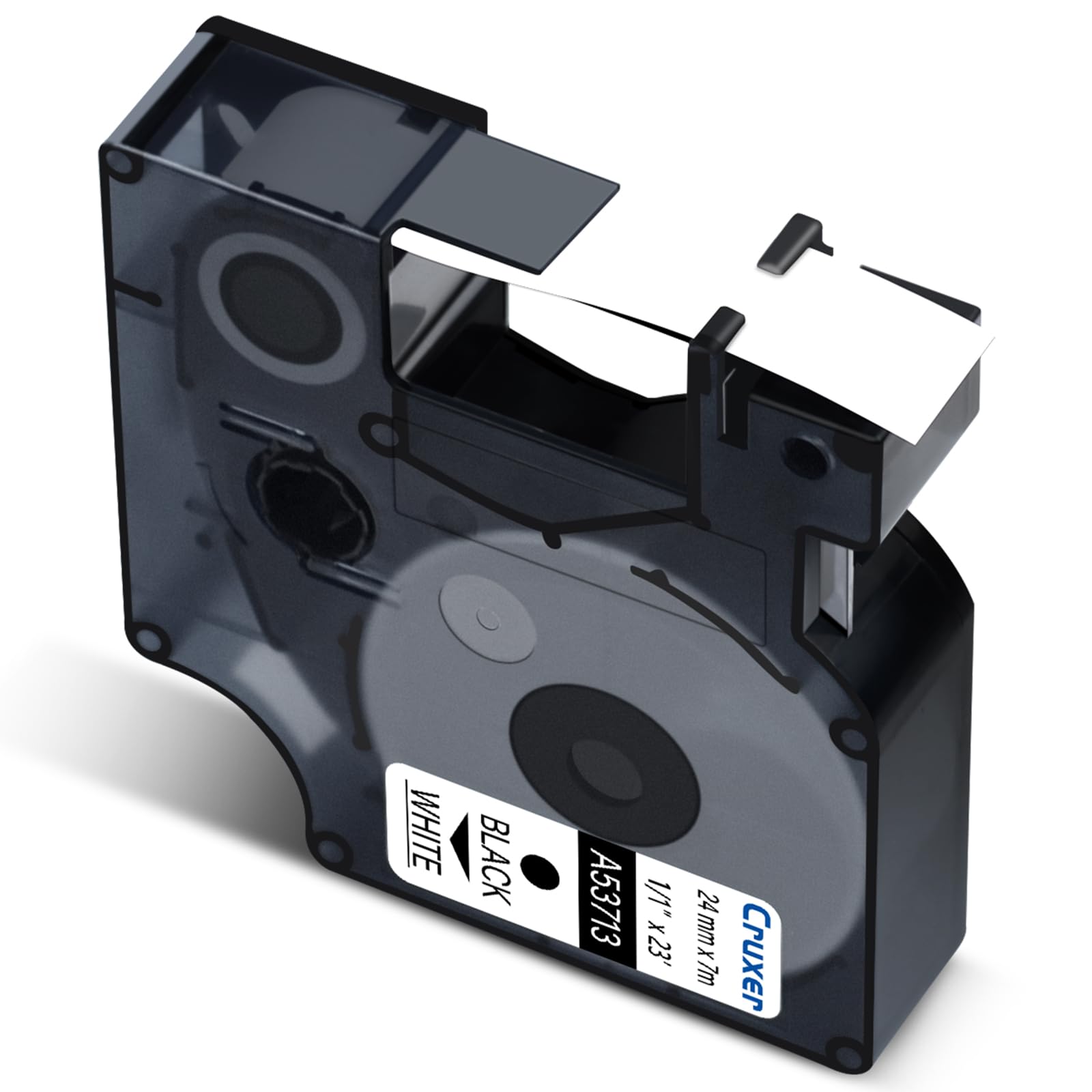 Cruxer Pack de 100 cintas de etiquetas compatibles con Dymo D1 53713 S0720930 A53713, negro sobre blanco, 24 mm x 7 m, repuesto para Dymo LabelManager 450D 500TS LabelWriter 450 Duo