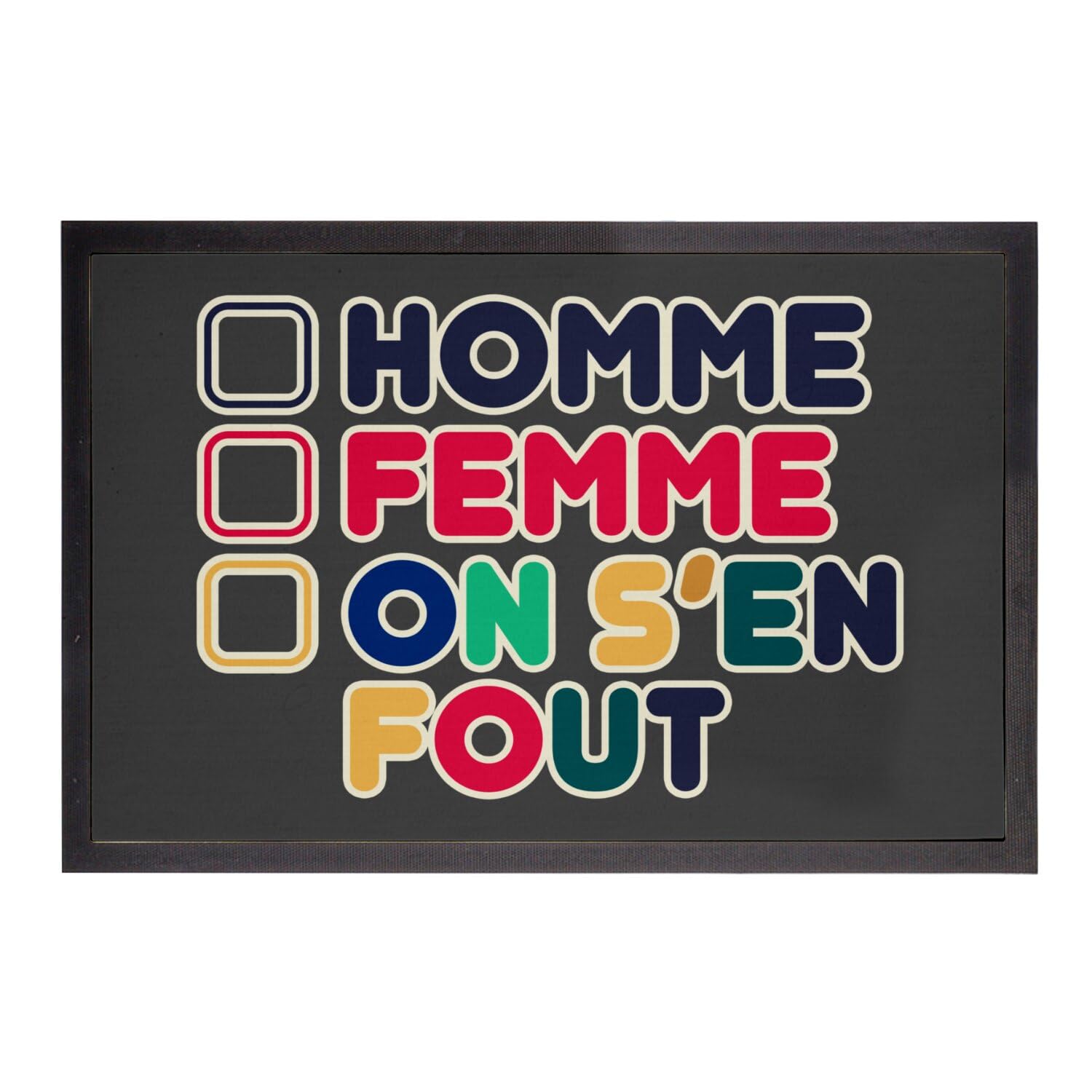 Paillasson Homme Femme on s'en Fout pour une entrée fière et ouverte à tous