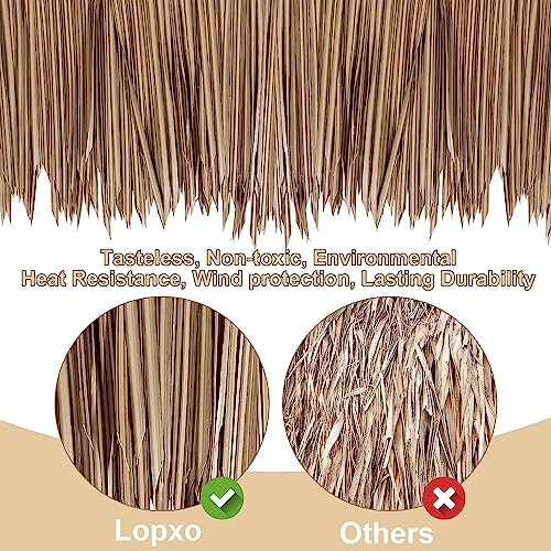 Homesally Palmdach Paneele - Künstliche Palmgras Rolle Wasserdicht Flammhemmend der Klasse B und Anti-Aging PE Strohdach Dekoratives für Tiki Bar Garten Terrasse Pavillons Hausdekoration – Bild 4