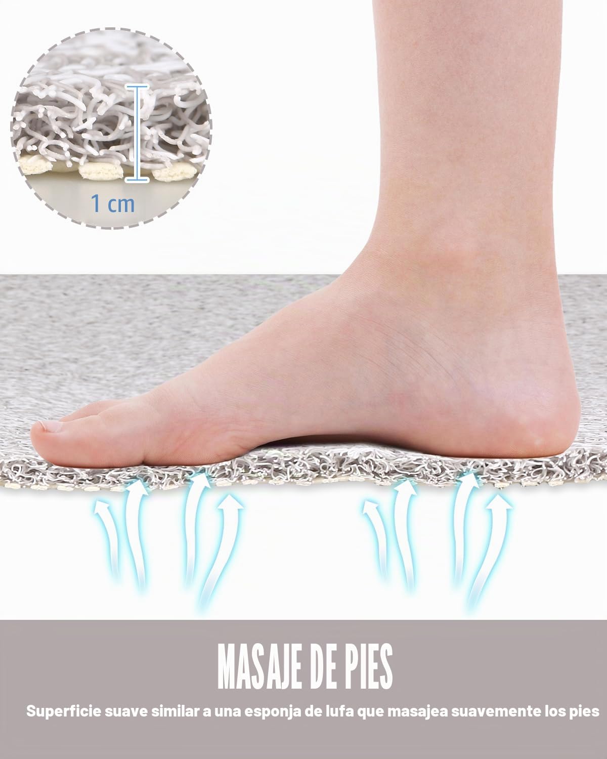 Alfombrilla de ducha antideslizante, 80 x 100 cm, extra grande, de seguridad, con orificios de drenaje, suave y cómoda, de PVC, para masaje, antideslizante, para ducha, secado rápido