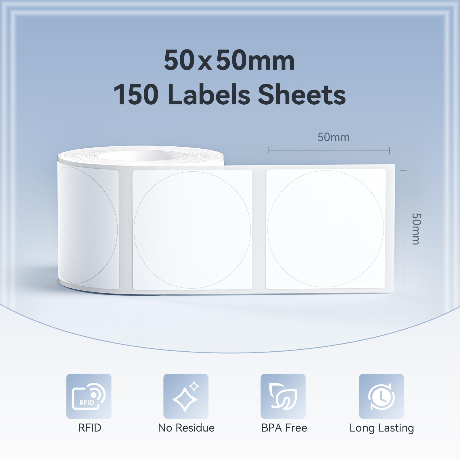 Niimbot - Labels/Etiketten - B21/B1/B3S - 50*50mm - Transparant - Rond - Makarov Shop