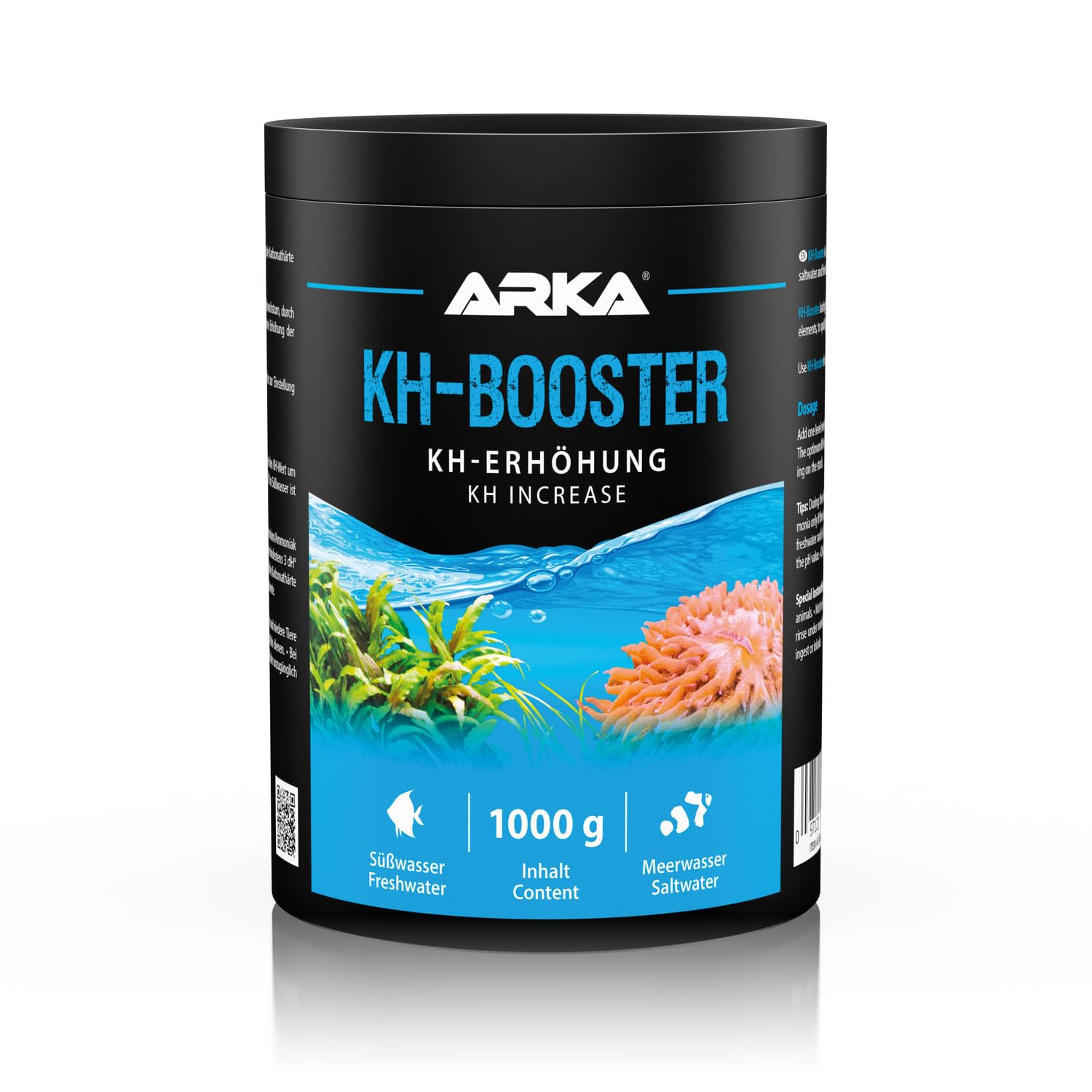 KH-Booster Aquarium - ARKA 1000g - Powder to Increase Carbonate Hardness in Freshwater & Saltwater Aquariums - Stabilises pH Levels, Protects Biofilters & Supports Nitrification - Clear Water