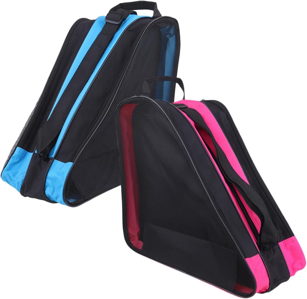 Kisangel 2Pcs Roller Skates Storage Bag for Wear-resist Skating Shoe Container Thickened Dual Shoulder Skates Holder Pouch in Blue and Pink for Easy Carry