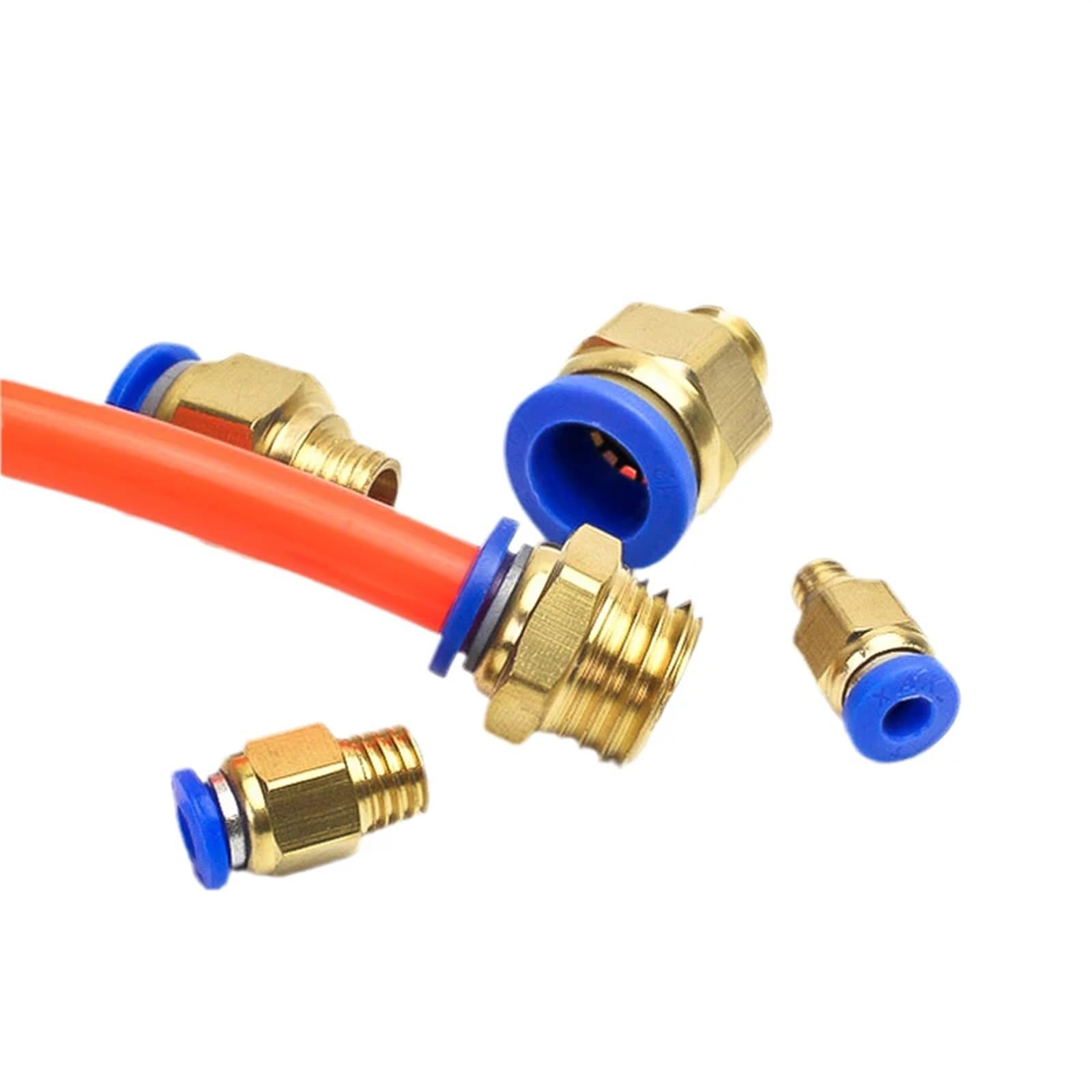 10 Teile/los PC4 6 8 10 -M6 M8x1 M8x1,25 M10x1 M10X1,5 M12X1,75 M16x2 Pneumatische Stecker Luftröhre Schnell-Release Gerade Durch (Color : PC4-M8)