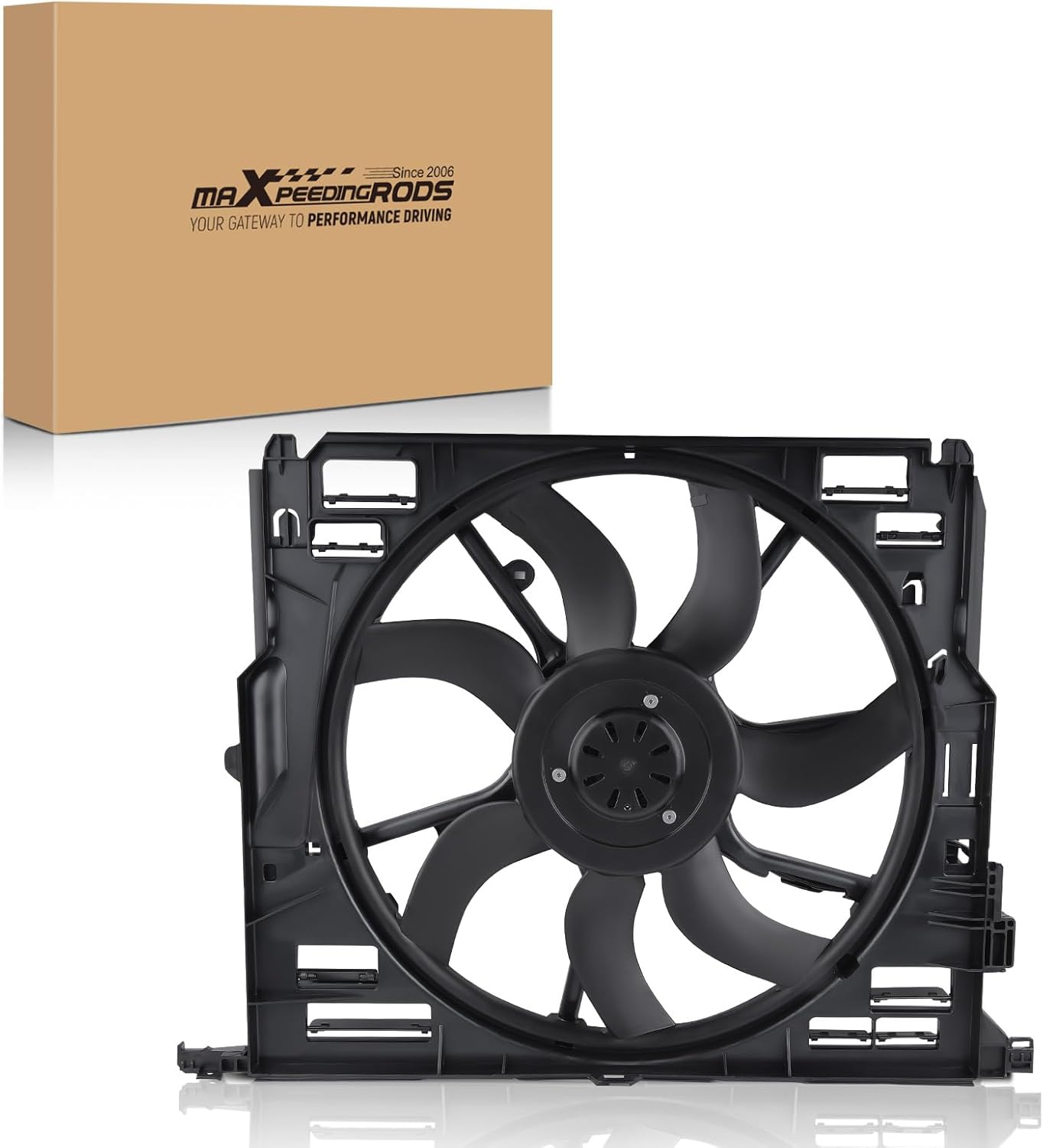 maXpeedingrods Engine Radiator Cooling Fan Assembly for BMW 528i 530i 535i xDrive 640i 740i 740Li 2009-2015 Replacement 17428509741 17427599493 600W