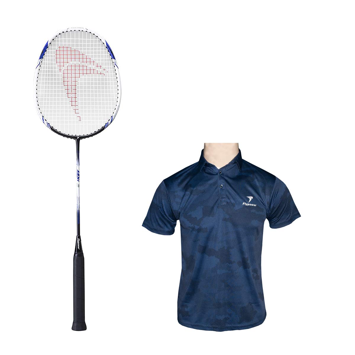 FLYPOWER Badminton Racket Agni 2 with T-Shirt Nias Blue Size XS-picture-32