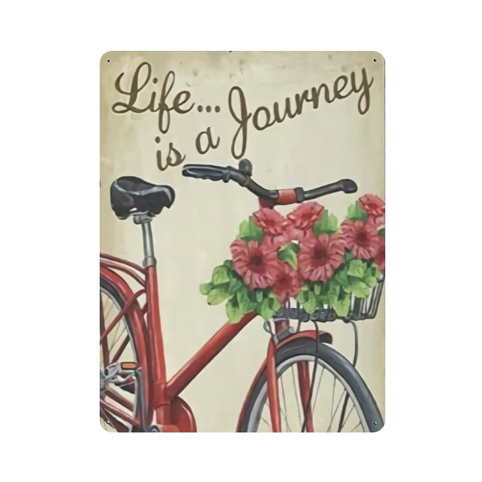 Life Is A Journey Metal Wall Poster Tin Sign Vintage Dinner Room Restaurant Cafe Shop Decor 16X12in (40X30cm)