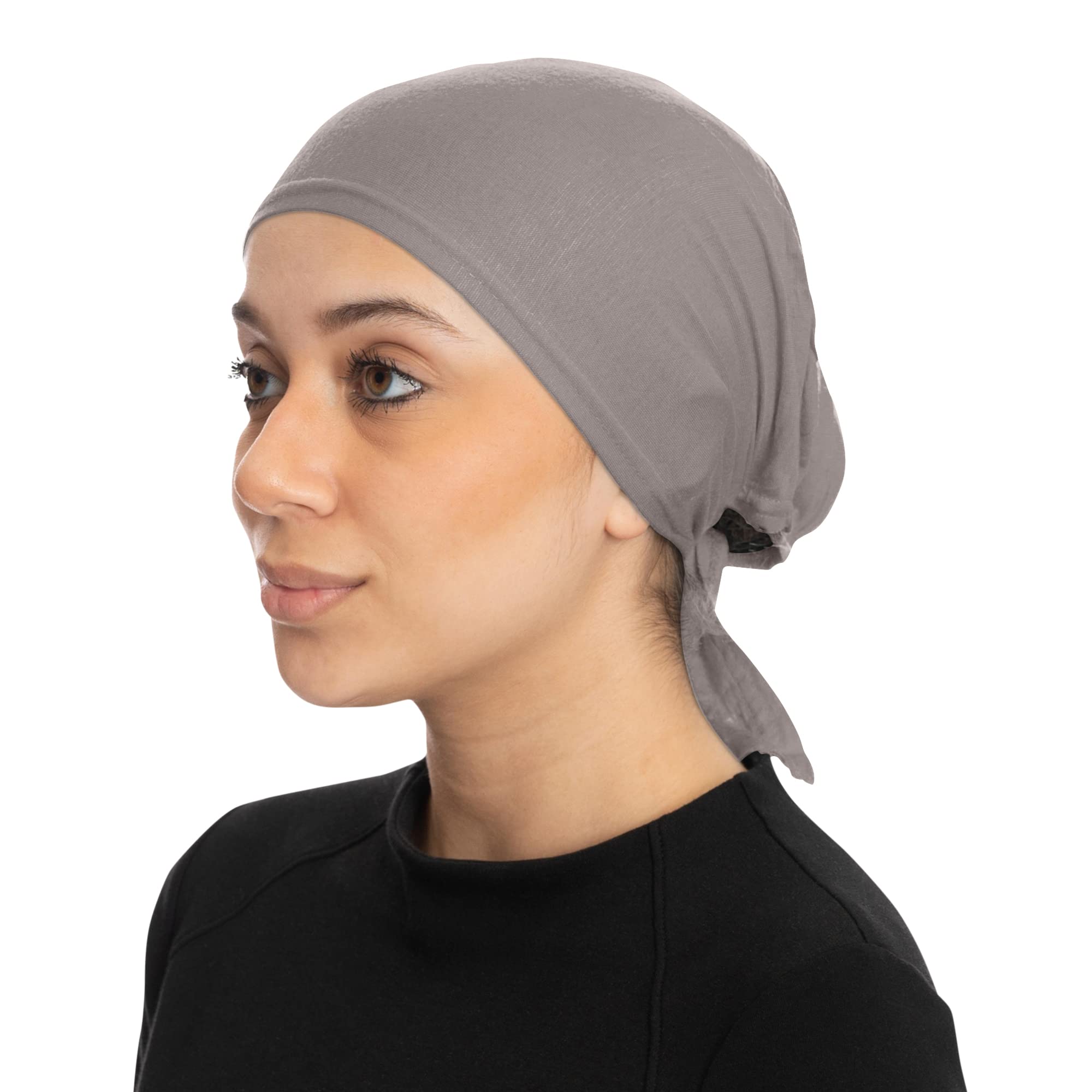 TheHijabStore.com Jersey Bonnet Caps Under Scarf Head Wraps For Women Turban Hat with Tie-Back Closure