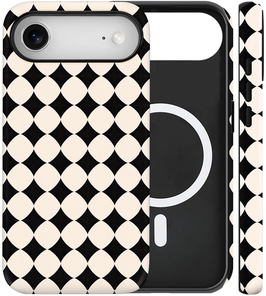 Coque iPhone 17 Air fine MagSafe anti-jaunissement à carreaux tendance - 8