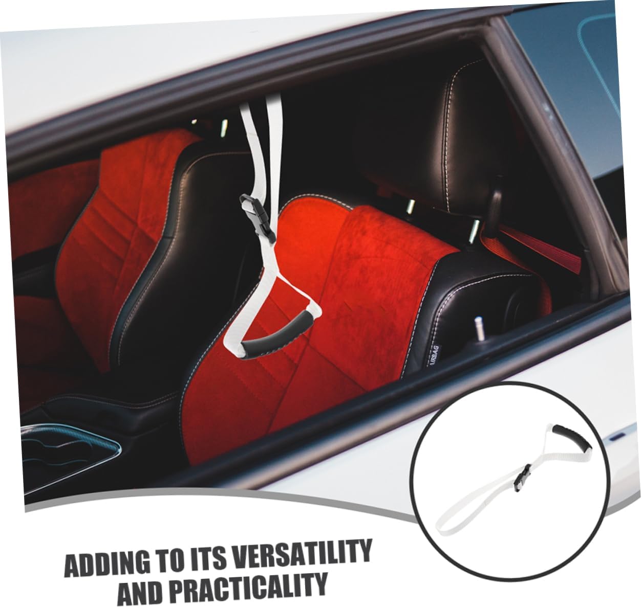 Mikinona 2pcs Adjustable Car Handle Assist for Elderly Portable Non-Slip Grip Car Door Support Handle for Seniors Vehicle Exit Aid for Seniors and Disabled