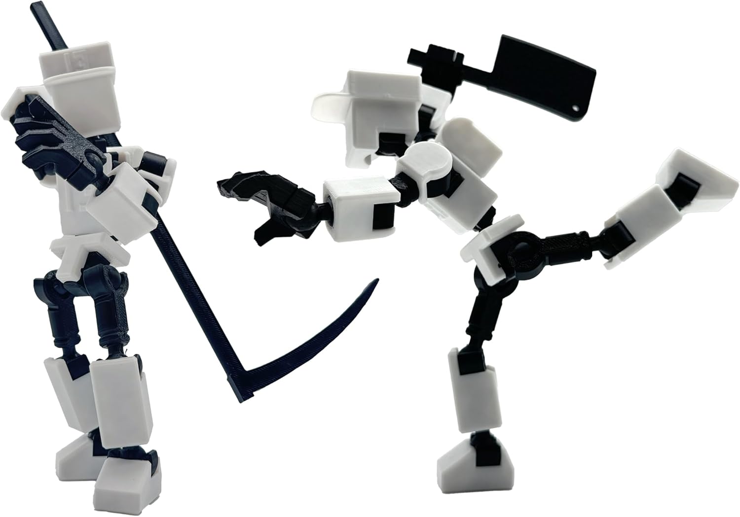 (Assembly Completed) 3D Printed 6.65-inch Action Figure Mini-13, Full Body Mechanical Movable Toy, Multiple Accessories, Desk Decoration, Creative Gifts (White)