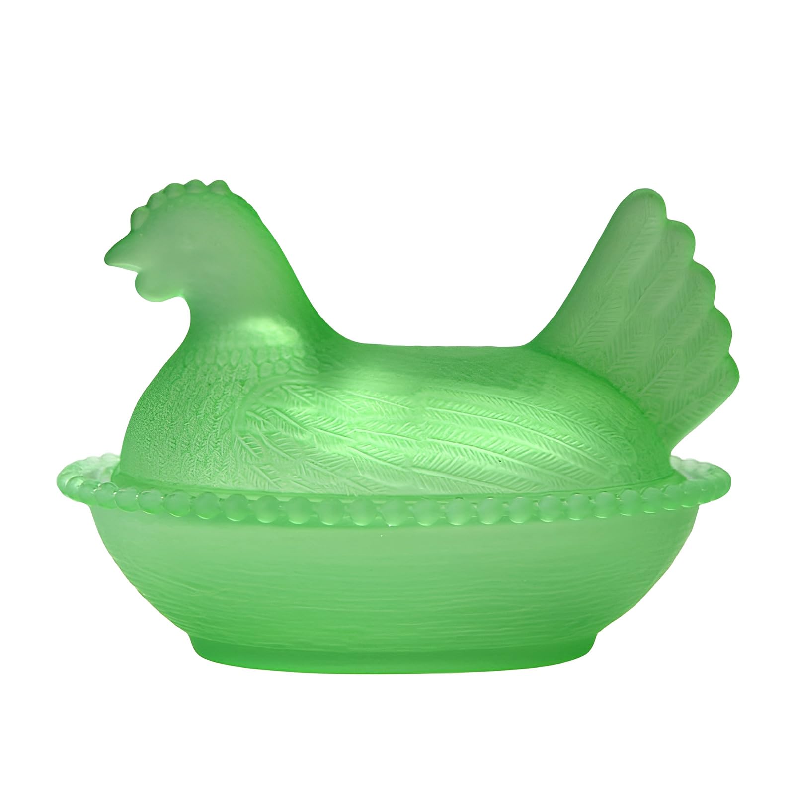 Caja de caramelos de cristal para gallina en nido, tarros de dulces con tapa, decoración de mesa cubierta de caramelos, plato de postre, cuenco cubierto de regalo