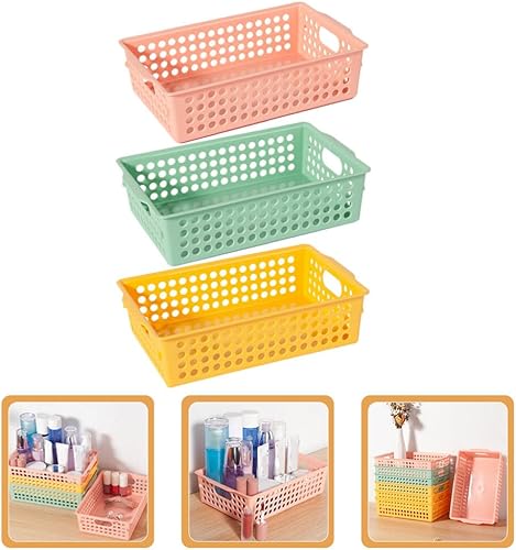 Miniatura 6 de Zerodeko Bandeja de almacenamiento de plástico con asa, organizador de despensa, cesta de cebolla, ajo, fruta, organizador de escritorio para el