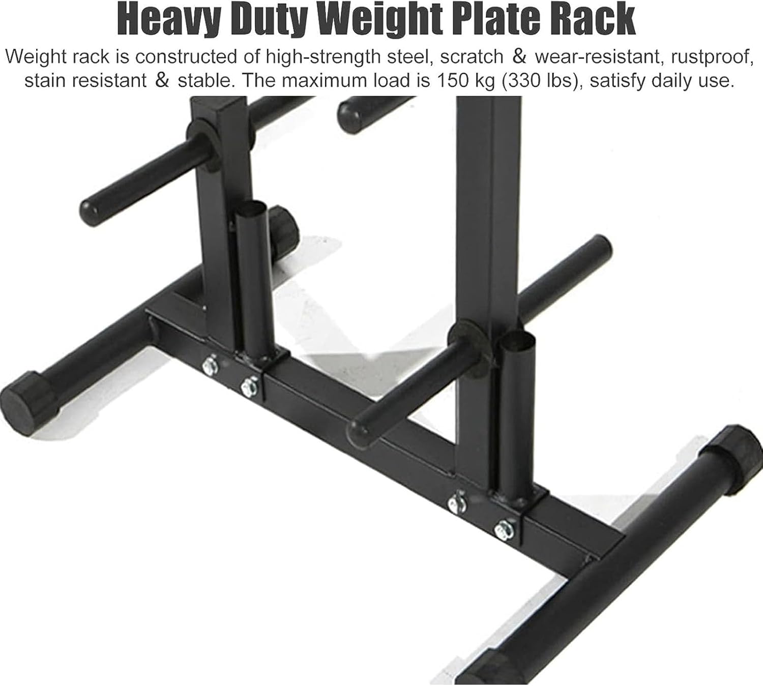 Kettlebell Rack, Heavy Duty Small Weight Plate Rack with Weight Bar Holder 65 * 40 * 48cm Steel Material 6 Holder Easy to Install Dumbbell Storage Stand Strength Training Exercise Accessories