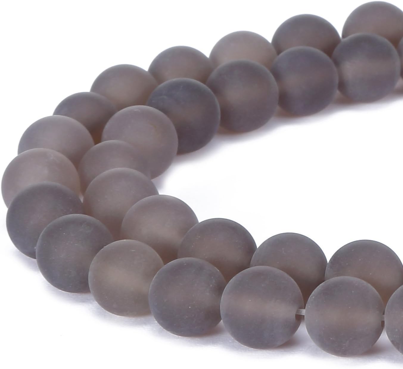 Gorgeous Natural Fushia Drusy Agate Gemstone Matte Round Loose Beads For Jewelry Making, Grey Agate, 8MM