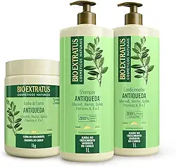 Kit Bio Extratus Antiqueda Jaborandi (1L/Kg) Shampoo, Condicionador e Banho de Creme
