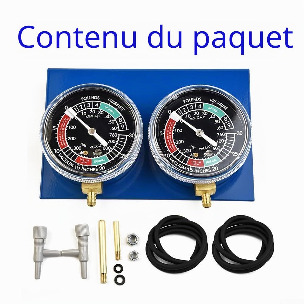 SPORTARC Jauge de vide de carburant 2 cylindres pour moto, carburateur de moto, outil de synchronisation avec kit de tuyau à vide