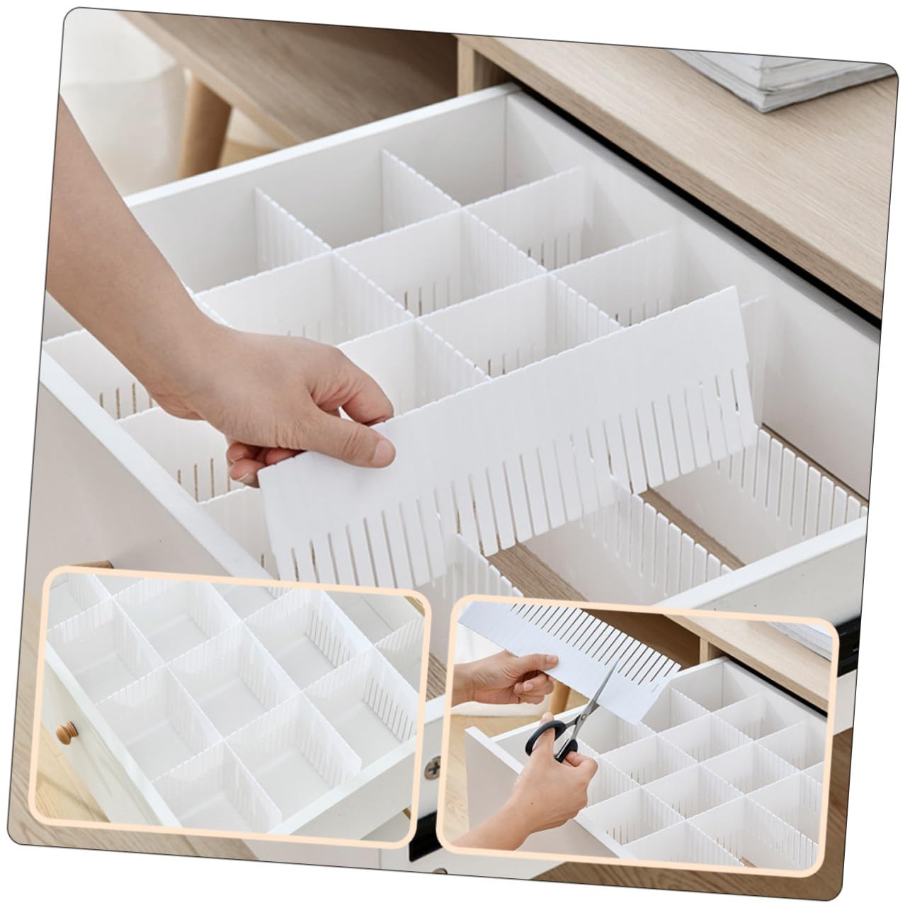 Ipetboom Set 10 Pezzi Divisori per Cassetti in Plastica, Organizzatori Pratici per Casa, per Ordinare Calze e Biancheria in Maniera Comoda e Funzionale