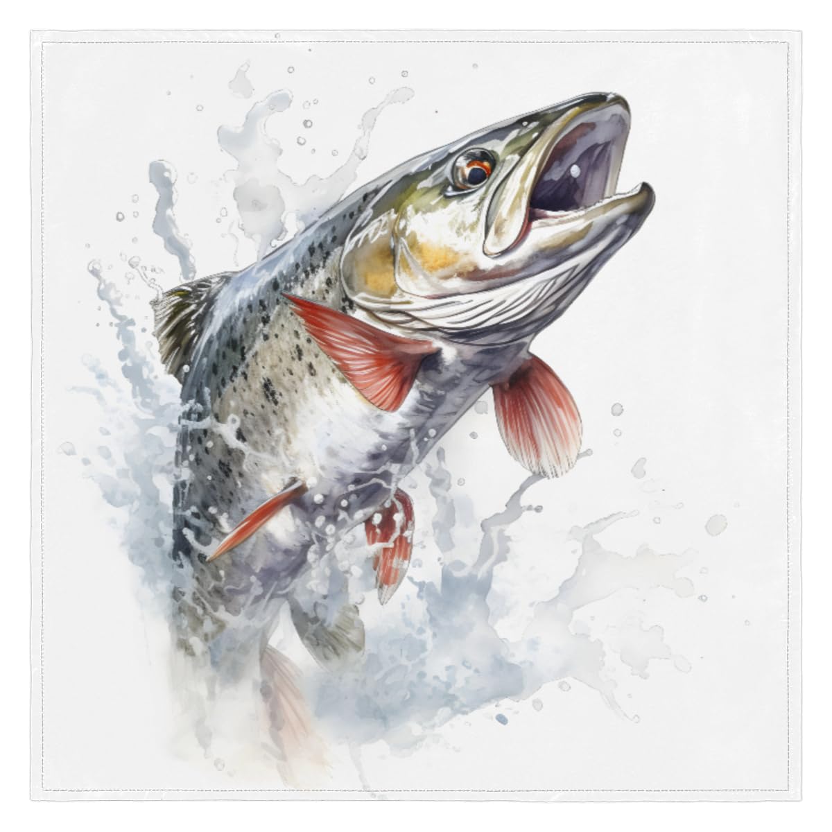 Ocean Animal Salmon Fish Cloth Napkins Set of 4, Reusable Washable Kitchen Dining Table Napkins for Home Dinner Wedding Banquet Banquet Party 50.8 x 50.8 cm