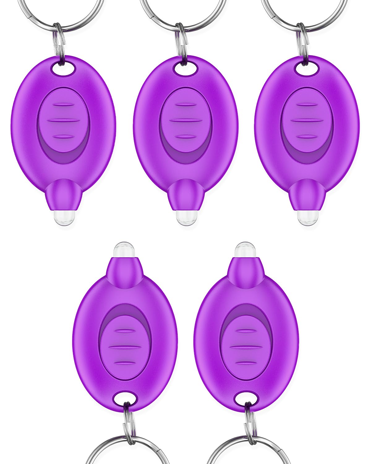 Uniclife 5 Pack Mini UV LED Keychain Flashlight Portable Purple Light Detector for Currency 10 Lumen LED Keychain Light Battery Powered Fluorescent