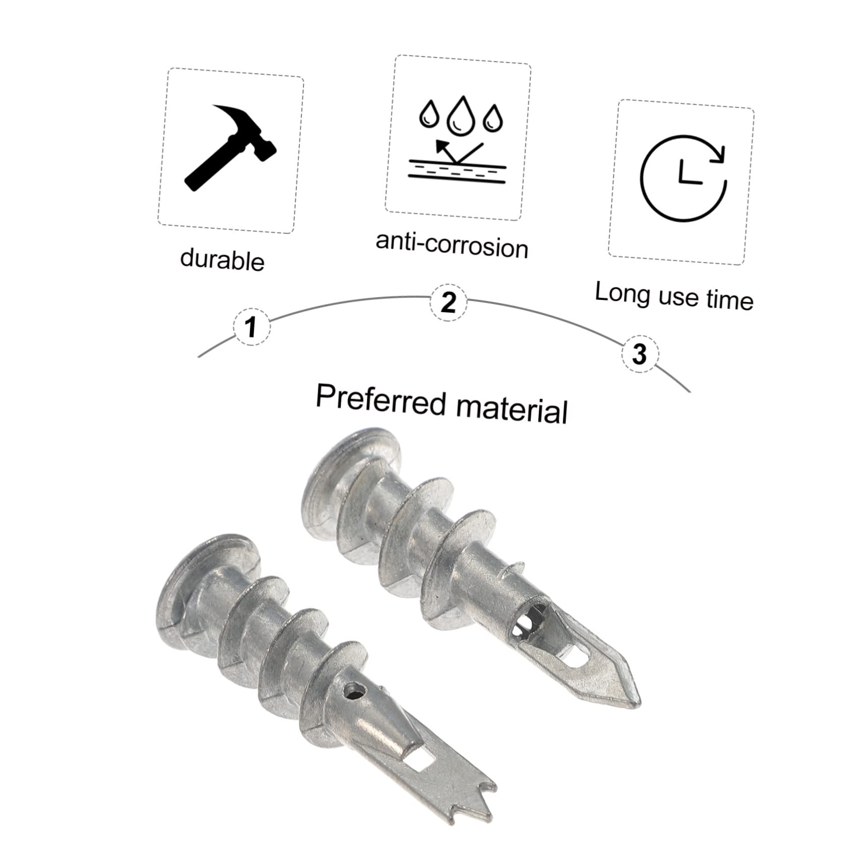 Garneck Drywall Anchor Kit 100pcs Heavy Duty Butterfly Anchors Expansion Bolt Screws